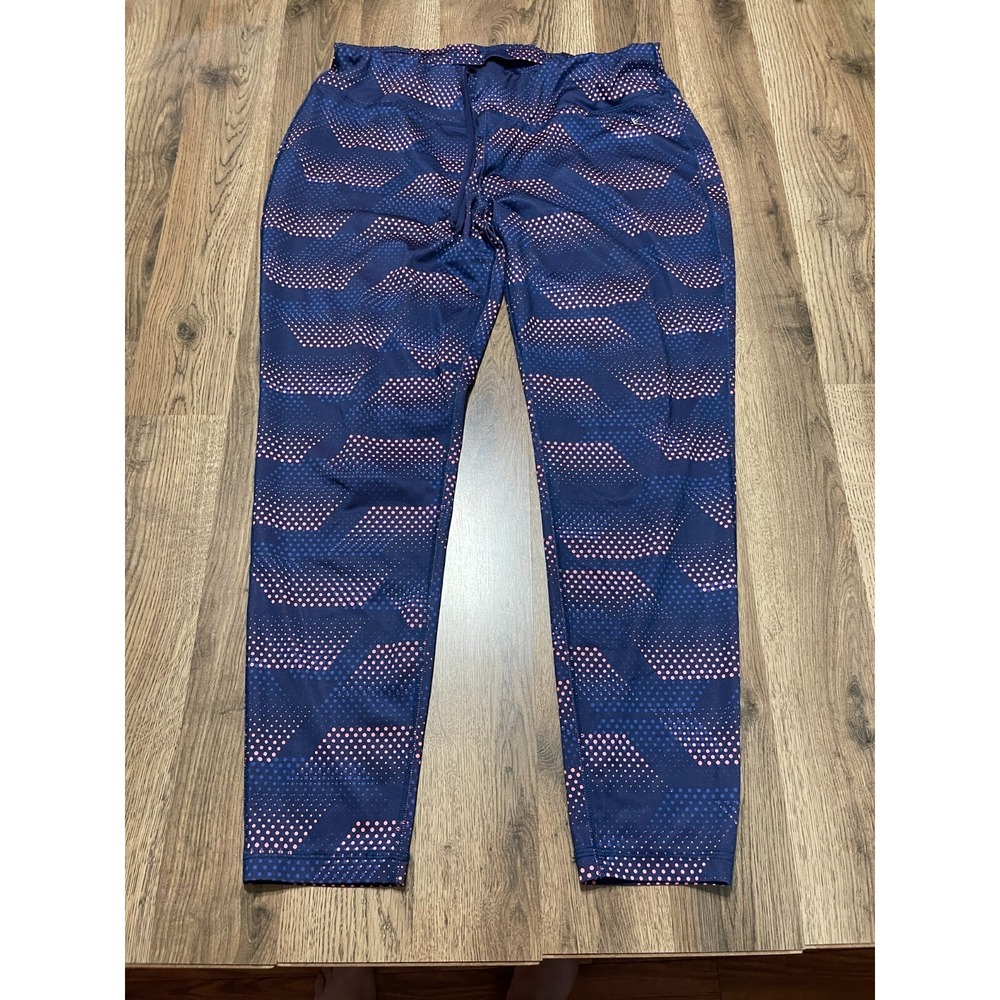 Danskin Now Pants, Women's Size XL, Blue Pink, Tie Waist, Leggings